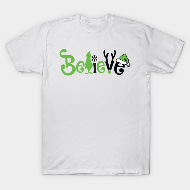 Believe Grinnch Funny Christmas Gifts T-Shirt by teespringplus